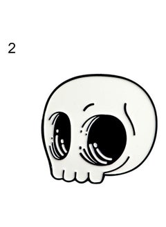 Fashion Skull Head Disc Brooch Pin