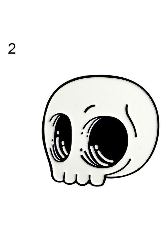 NIBEMINENT - Fashion Skull Head Disc Brooch Pin - Image 1