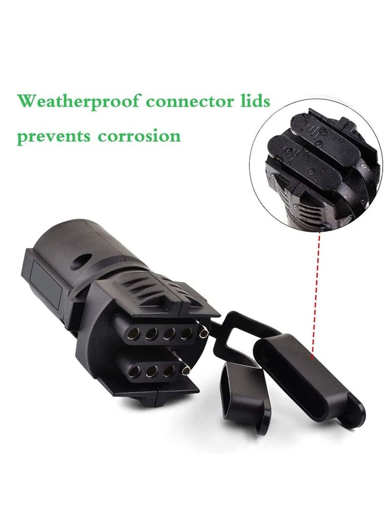 MUNTAQI Trailer Light Adapter 7 to 4,5 Way, 7 Round to 4, 5 Pin Flat Blade RV Boat Connector Plug for Tow Hitch and Redline Tailgate LED - Image 2
