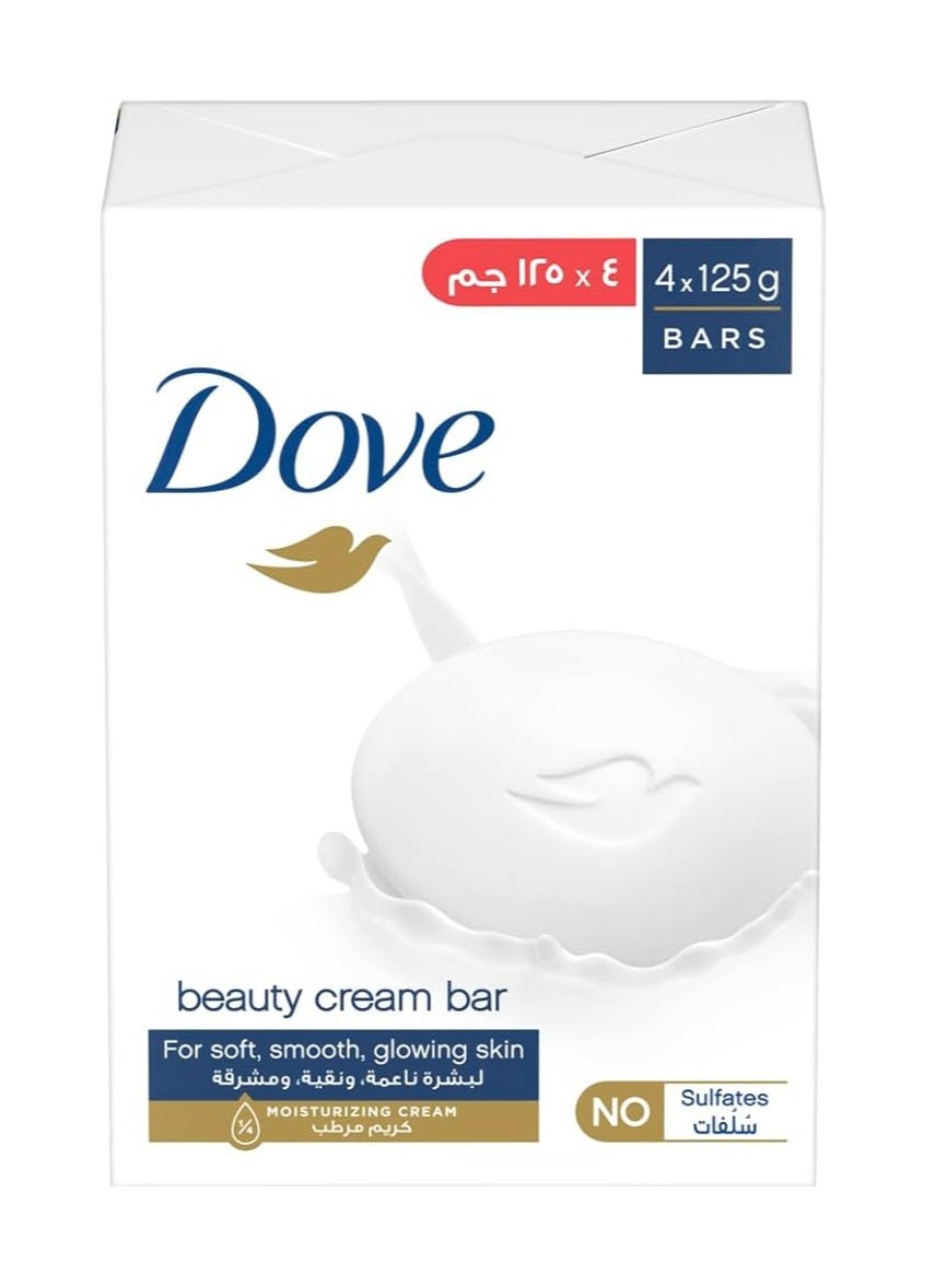 Dove Moisturising Soap Bar, Original, All Skin Types, 125g (Pack of 4)