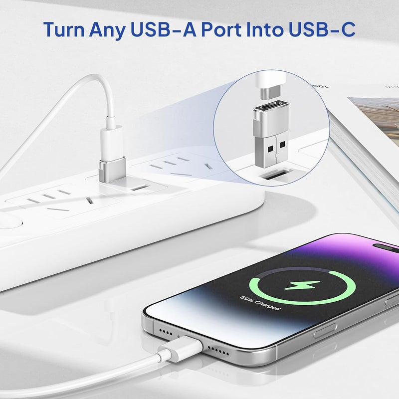 Elebase for Samsung Galaxy Tab S10 Adapter,USB to USB C Adaptor 4Pack,Type C Female to A Male Cable Converter for Tab S9 S8 A9 A8 Lite,S25 S24 S23 S22,Note 20 10 9 8,A55 A54 A35 A34 A23 A25 A15 A14 5G - Image 2