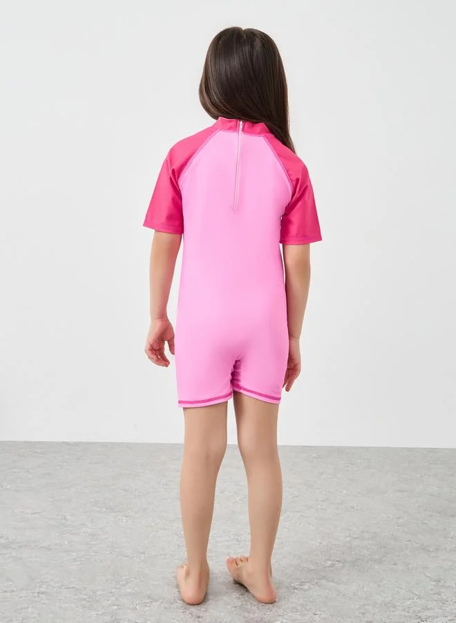 Styli Styli Unicorn Graphic Print Swimsuit and Cap Set