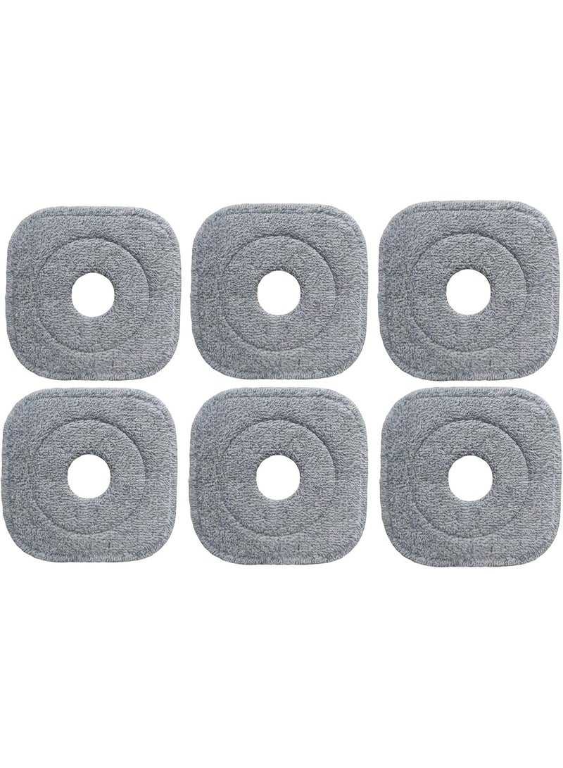 6 حزمة استبدال رأس مسح الميكروفايبر ، متوافق مع True & Tidy SPIN-800 TrueClean Mop M16 Spin Mop ، وسائد مسح الميكروفايبر المربعة مناسبة لمعظم مسح M16 مربع - Image 1