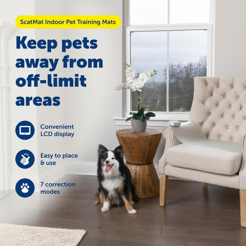 PetSafe ScatMat Indoor Pet Training Mats - Helps Prevent Furniture Climbing - Adjustable Correction Mat - Touch-Activated Design - LCD Pet Mat Controller - Battery Operated - Medium, 30" x 16" - Image 2
