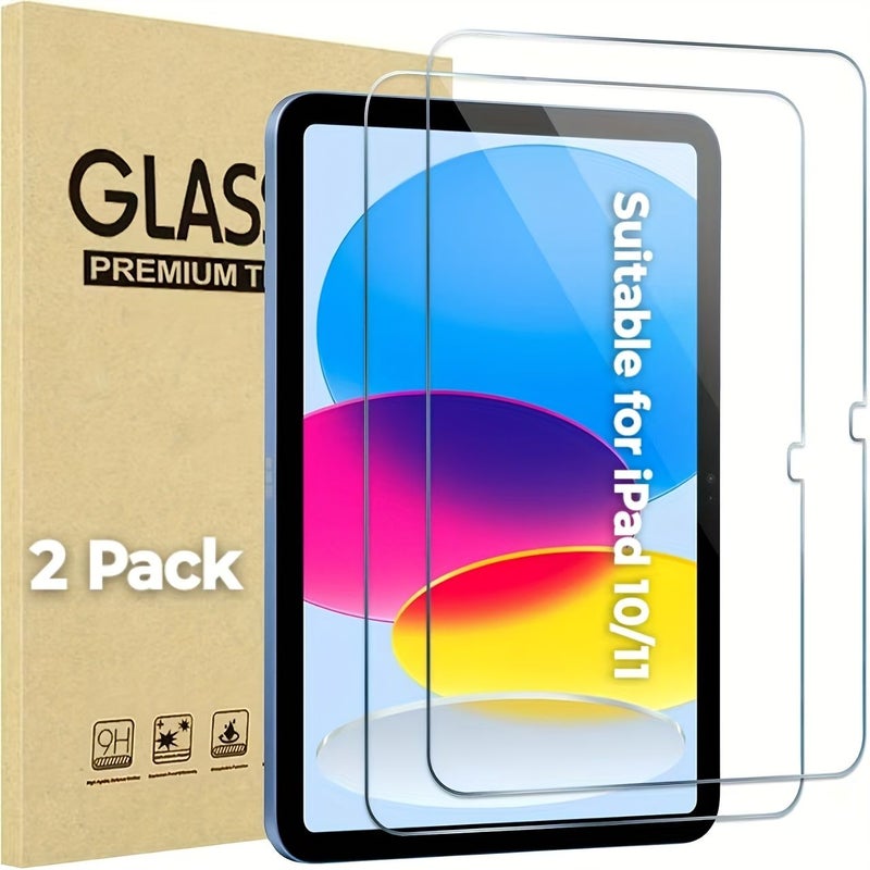 2 Pack 9H Tempered Glass Screen Protector for iPad 10th Gen 11 Inch 2022 - Image 1
