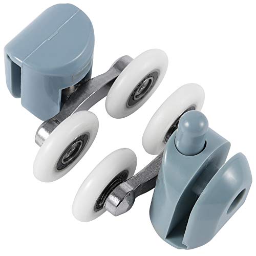 HOZEON 16 PCS Double Shower Door Rollers, 25 mm Stable and Ultra-Quiet Shower Door Wheels for Bathroom Pan Glass Sliding Door, 8 PCS Upper Rollers and 8 PCS Bottom Rollers - Image 5