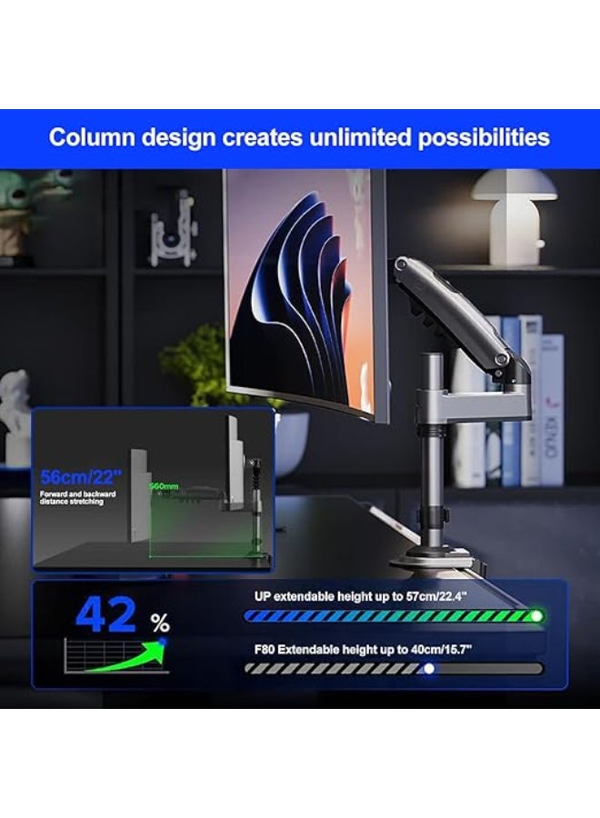 حامل شاشة احترافي Nb H100 نورث بايو مقاس 17-30 بوصة مع ممتص للصدمات ورافعة من ايرجوفلكس - Image 3