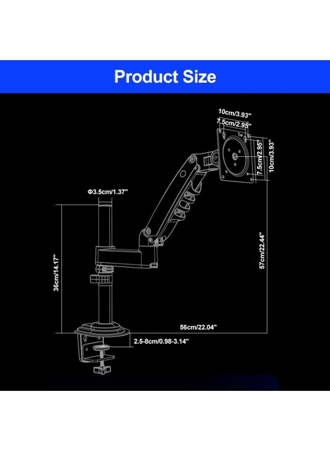 حامل شاشة احترافي Nb H100 نورث بايو مقاس 17-30 بوصة مع ممتص للصدمات ورافعة من ايرجوفلكس - Image 2