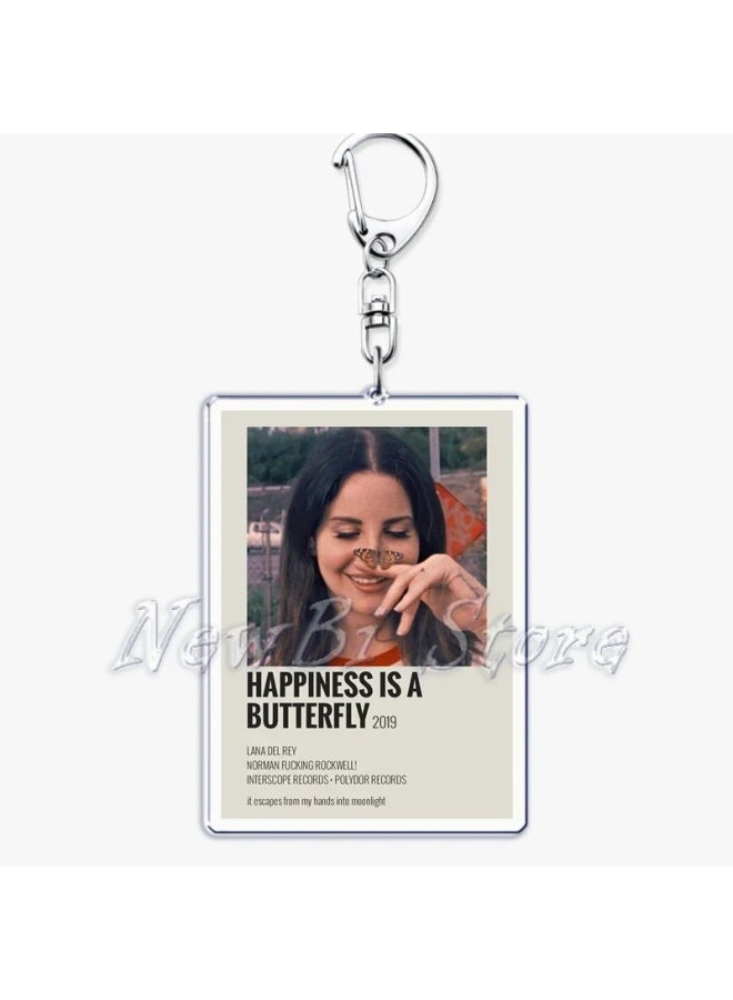 Generic Hot Lana Del Rey Minimalist Poster Keychain for Bag Pendant Born To Die Ultraviolence Key Chain Ring Keyring Jewelry Fans Gift-Color:11-Ships From:CHINA  - Image 1
