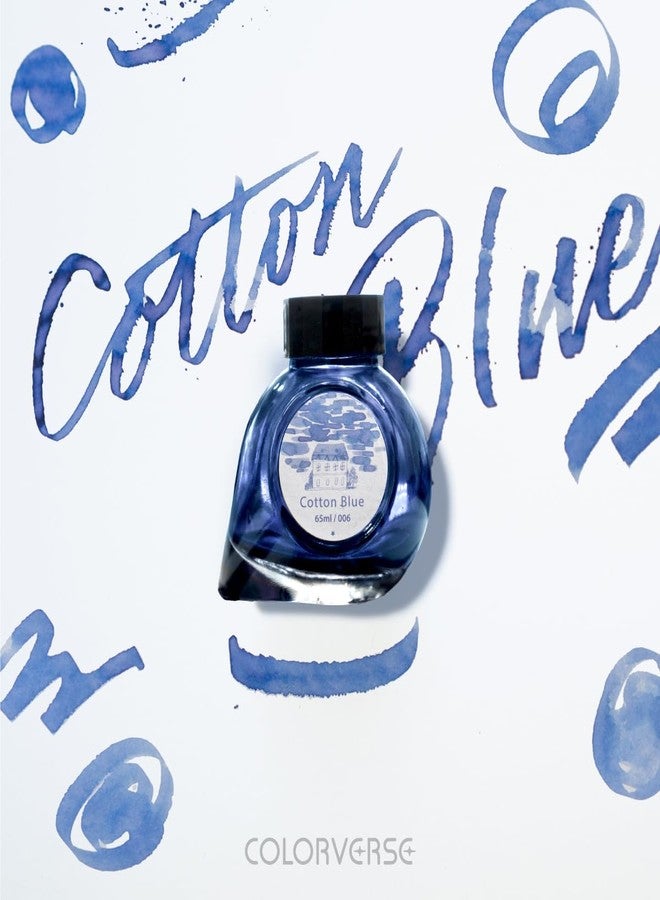 Colorverse Project Series Cotton Blue Fountain Pen Ink, 65ml Classic Bottle, Dye Based, Nontoxic, Suitable for All Fountain Pen for Everyday Writing in Office, Classrooms (NO.97) - Image 2