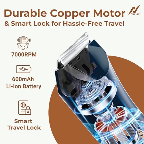 NexLev Intimate Trimmer for Men|Ceramic Blade|120 Min Runtime|Type C Charge | IPX7 Waterproof | 7000RPM Copper Motor| Cordless|LED Light| Travel Lock| Wet/Dry Groin & Body Shaver | Intimate Pro TM-03 - Image 3