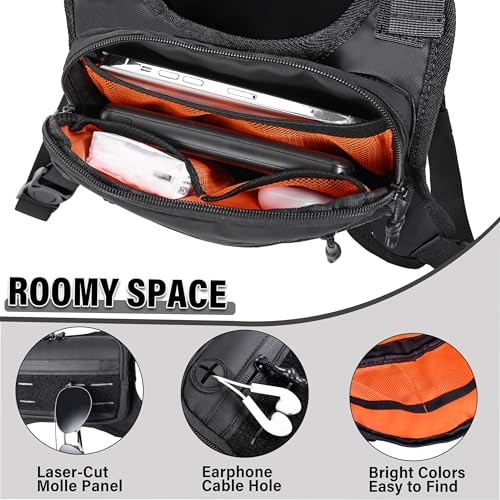 MOZETO Running Vest for Men with Reflective Back, Water Resistant Running Chest Pack For Workouts, Sports Phone Holder With Extra Storage, Lightweight Chest Bag - Image 3
