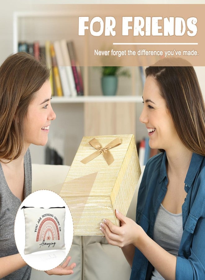 كوم مجموعة حقائب مكياج عيد الميلاد من كوم، 12 قطعة، هدايا للنساء، حقائب مكياج قماشية ملهمة لعيد الميلاد للفتيات، حقائب مكياج، هدايا تقدير للممرضات والمعلمات والمتطوعين والأصدقاء وزملاء العمل (رقيقة، وردية) - Image 5