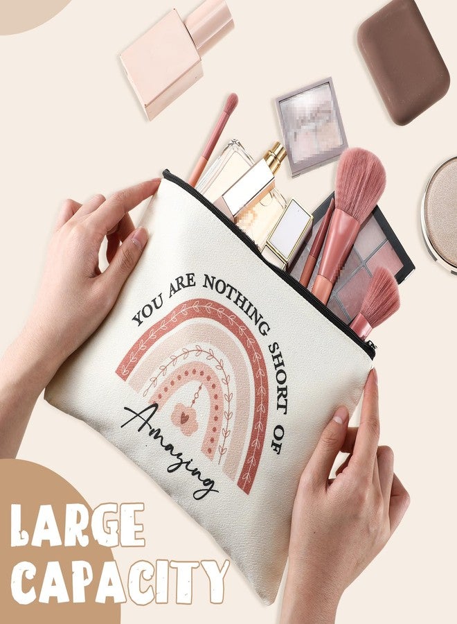 كوم مجموعة حقائب مكياج عيد الميلاد من كوم، 12 قطعة، هدايا للنساء، حقائب مكياج قماشية ملهمة لعيد الميلاد للفتيات، حقائب مكياج، هدايا تقدير للممرضات والمعلمات والمتطوعين والأصدقاء وزملاء العمل (رقيقة، وردية) - Image 3