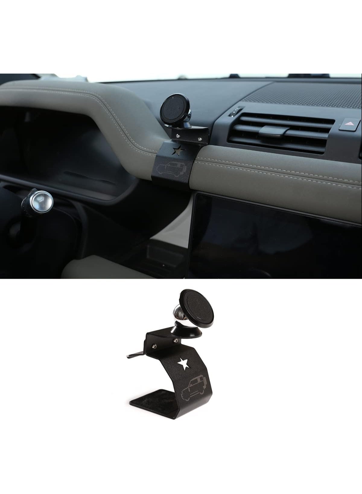 Alayjah, Car Portable Air Vent Phone Mount Holder, 1 Piece, Replacement Fit, Easy Installation, Compatible with Land Rover Defender 2020-2021, 10500180
