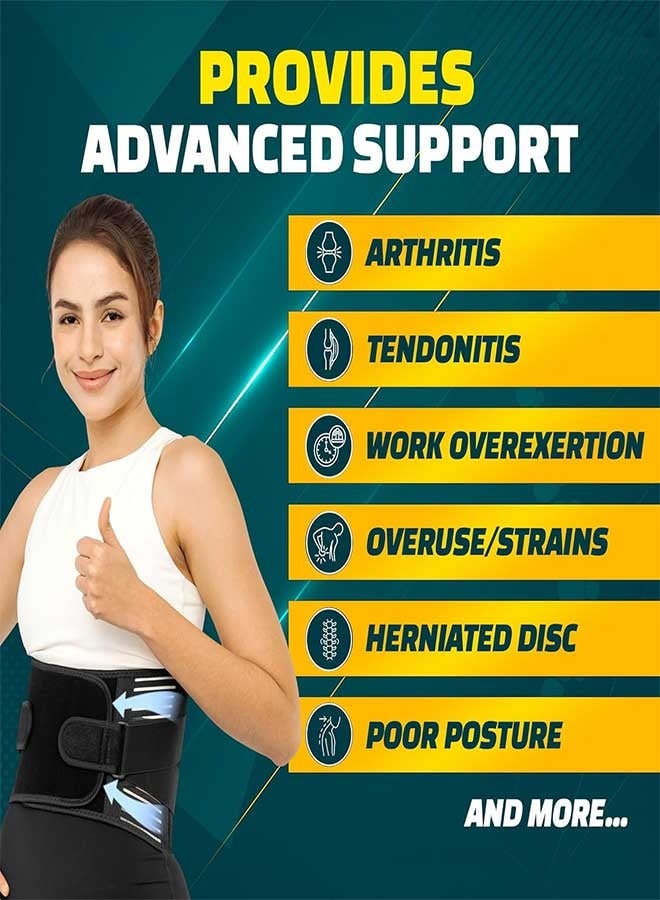 رَوَائِد دعامة الظهر لتخفيف آلام أسفل الظهر – حزام دعم قطني قابل للتعديل وقابل للتنفس للرجال والنساء – مثالي للعمل والاستخدام اليومي - Image 4