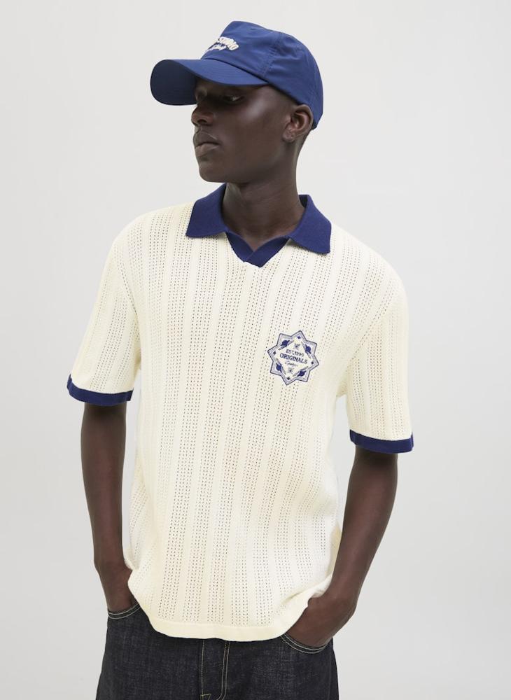 JACK & JONES Knit Split Neck Polo - Image 1