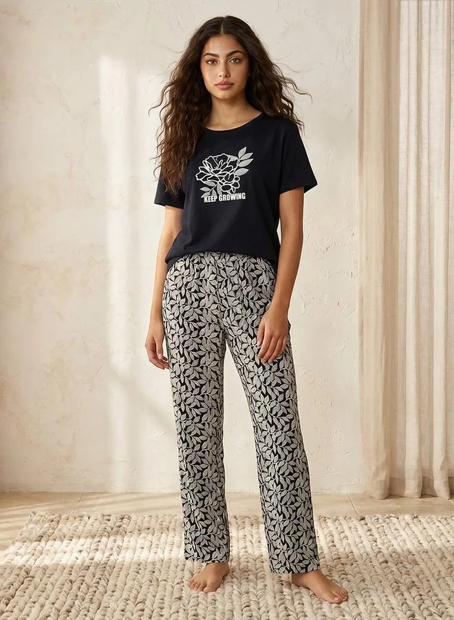 Splash FAV Pyjama Set Printed T-shirt & Trousers Viscose