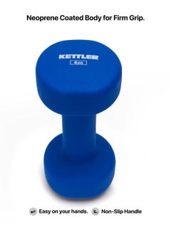 KETTLER Neoprene Dumbbells of 8Kg (17.6LB) Includes 2 Dumbbells of 4Kg (8.8LB) | Material : Iron with NeopreneCoat | Exercise and Fitness Weights at Home/Gym | Unisex  - Image 3