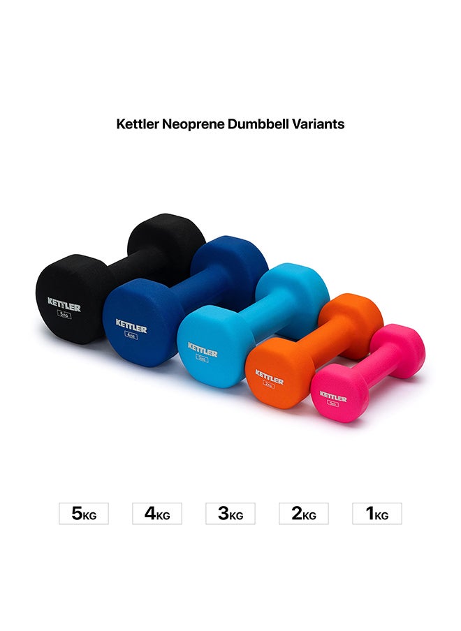 KETTLER - Neoprene Dumbbells of 8Kg (17.6LB) Includes 2 Dumbbells of 4Kg (8.8LB) | Material : Iron with NeopreneCoat | Exercise and Fitness Weights at Home/Gym | Unisex - Image 1