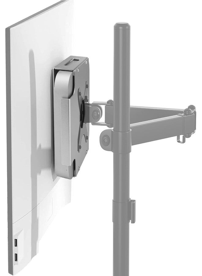IFCASE Mac Mini Monitor Vesa Mount, Aluminum Material Behind Monitor, Monitor Arm VESA Mount Holder for Mac Mini 2010 to 2023 M2 Pro (Silver) - Image 1