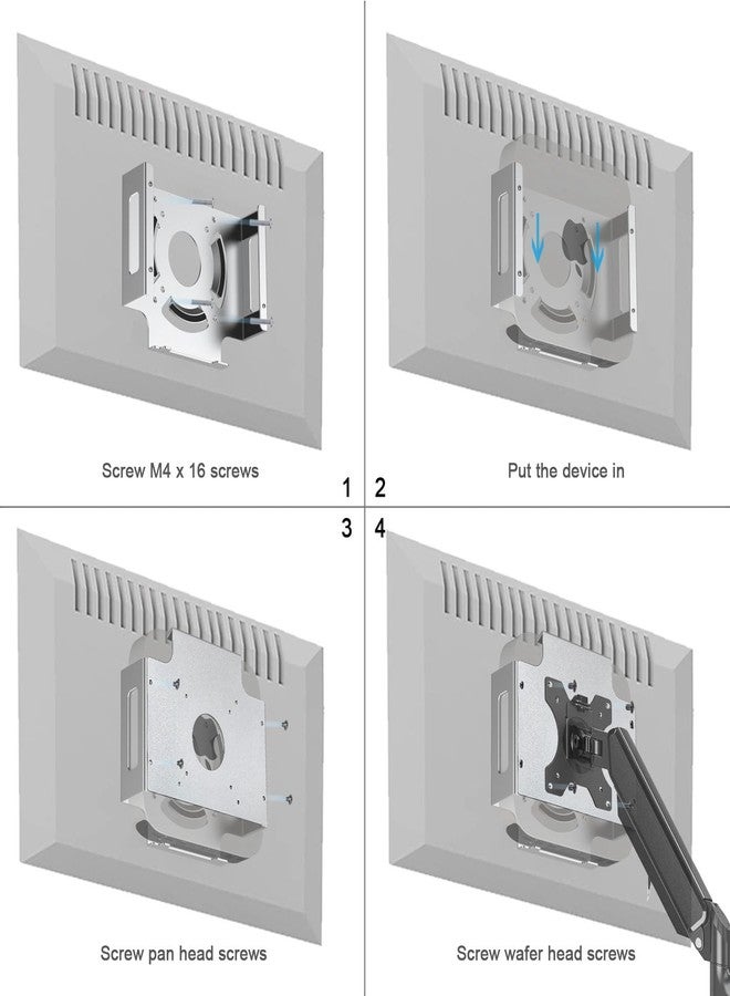 IFCASE Mac Mini Monitor Vesa Mount, Aluminum Material Behind Monitor, Monitor Arm VESA Mount Holder for Mac Mini 2010 to 2023 M2 Pro (Silver) - Image 5