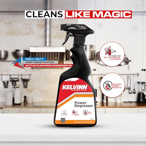 KELVINN Power Degreaser 500ml, Heavy Duty Engine Cleaner for Car Bike Kitchen Bathroom, Removes Grease Oil Grime, Multi Surface Cleaner Safe on Metal Paint Plastic, Fast Acting Residue Free Spray - Image 2