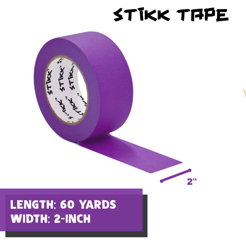 STIKK Painters Tape - 3pk Purple Painter Tape - 1 inch x 60 Yards - Paint Tape for Painting, Edges, Trim, Ceilings - Masking Tape for DIY Paint Projects - Residue-Free Painting Tape - Image 2