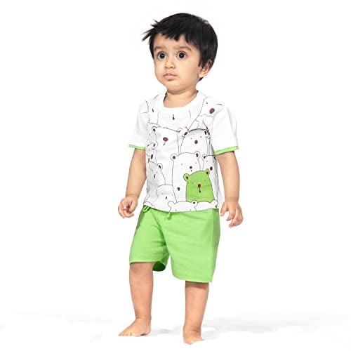 ARIEL Baby Boys & Baby girls Cotton Printed Round Neck Half Sleeve T-shirt & Short Trendy Summer Clothing Sets(AR-BHALFSS-36-Crowd-mouse_Multicolor_3 Months - 6 Months) - Image 3