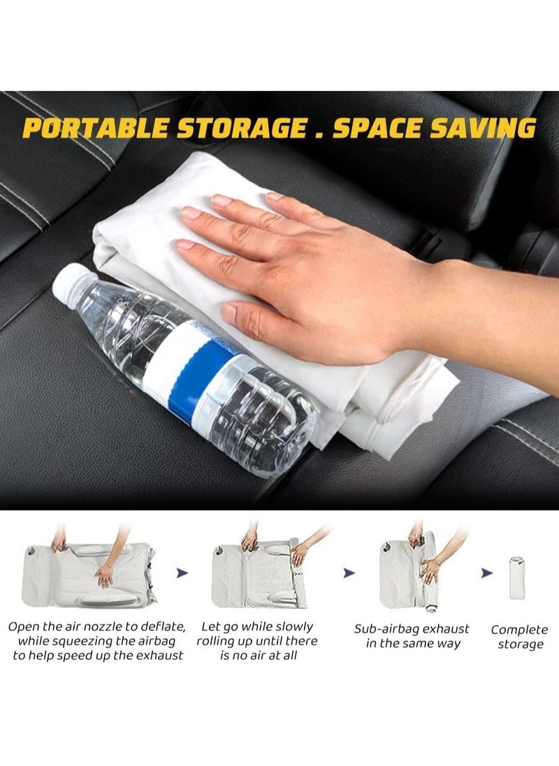 Multifunction Portable Large Inflatable Toddler Travel Bed, Toddler Plane Bed, Inflatable Bed with Multi-purpose Pillow, Inflatable Pump, Travel Bag, Fixing Belt, Armrest