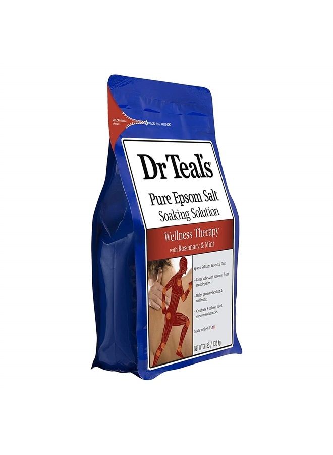 Dr Teal's Dr. Teal's Mothers Day Salt Soak Variety Gift Set (2 Pack, 3lbs Ea.) - Relax & Relief Eucalyptus & Spearmint, & Wellness Therapy Rosemary & Mint - Blended with Pure Epsom Salt - Relieve Stress at Home - Image 4