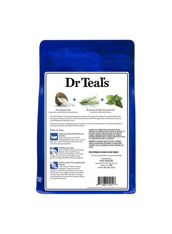 Dr Teal's Dr. Teal's Mothers Day Salt Soak Variety Gift Set (2 Pack, 3lbs Ea.) - Relax & Relief Eucalyptus & Spearmint, & Wellness Therapy Rosemary & Mint - Blended with Pure Epsom Salt - Relieve Stress at Home - Image 5