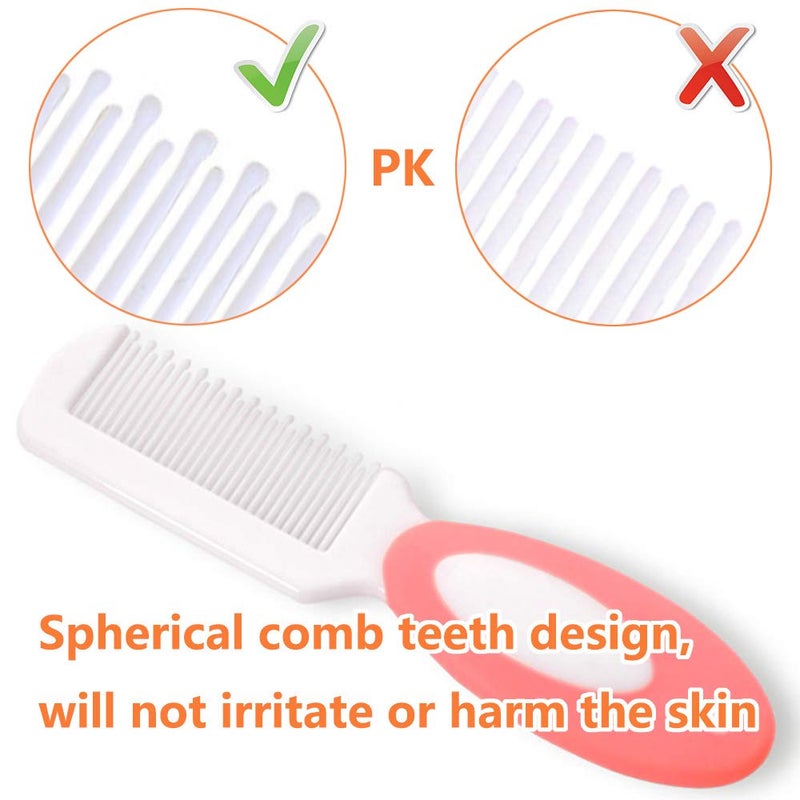 MR LION Baby Hair Brush, Cradle Cap Brush, Baby Hair Comb, Baby Hair Brush and Comb Set for Newborns & Toddlers, Baby Brush Soft Bristles, Ideal for Cradle Cap, Perfect Baby Registry Gift (Pink) - Image 2