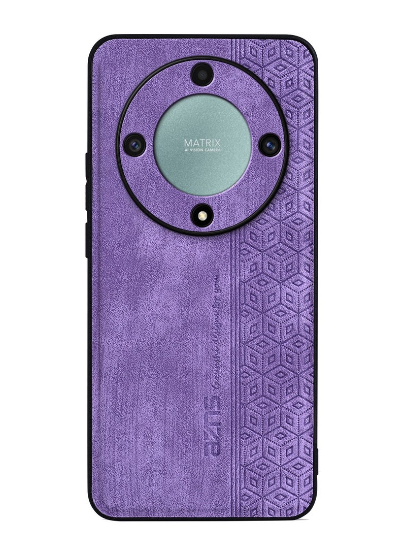 Color Fans For Honor X9b 5G Case PU Leather Coated TPU Drop-proof Smart Phone Cover Purple - Image 1