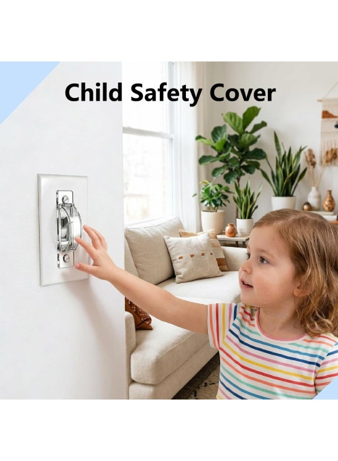 2 Pack Clear Transparent Child Proof Light Switch Guard Lock, Durable Toggle Switch Protector Cover Prevents Accidental Switch Flips, Complete With Installation Screws For Household Home Safety - Image 4