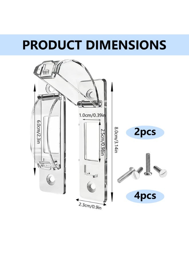 2 Pack Clear Transparent Child Proof Light Switch Guard Lock, Durable Toggle Switch Protector Cover Prevents Accidental Switch Flips, Complete With Installation Screws For Household Home Safety - Image 2