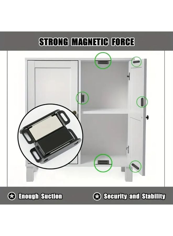 4pcs Black Magnetic Cabinet Catches With 16pcs Screws Strong Neodymium Magnets - Image 5