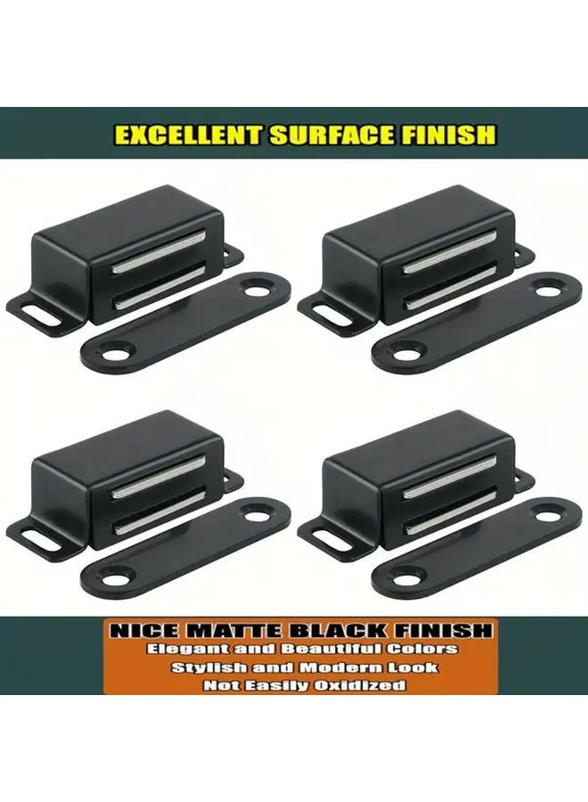 4pcs Black Magnetic Cabinet Catches With 16pcs Screws Strong Neodymium Magnets - Image 3