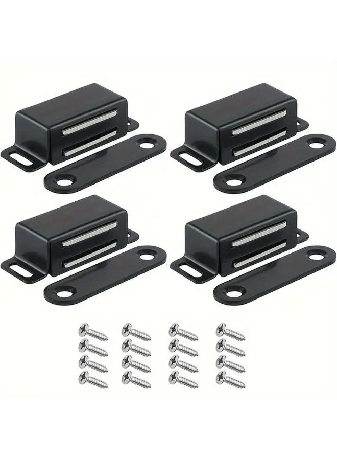 4pcs Black Magnetic Cabinet Catches With 16pcs Screws Strong Neodymium Magnets - Image 2