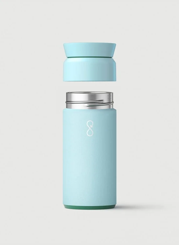 Ocean Bottle Brew Flask With 360º Leak Proof Lid Eco-Friendly Bottle 350ml - Sky Blue