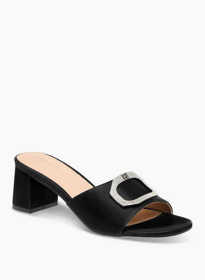 فلورا بيلا من شو إكسبرس Embellished Slip-On Sandals with Block Heels