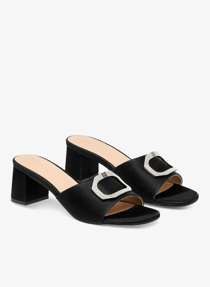 Flora Bella By Shoexpress Flora Bella Embellished Slip-On Sandals With Block Heels