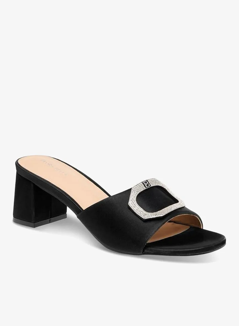 Flora Bella By Shoexpress Flora Bella Embellished Slip-On Sandals With Block Heels