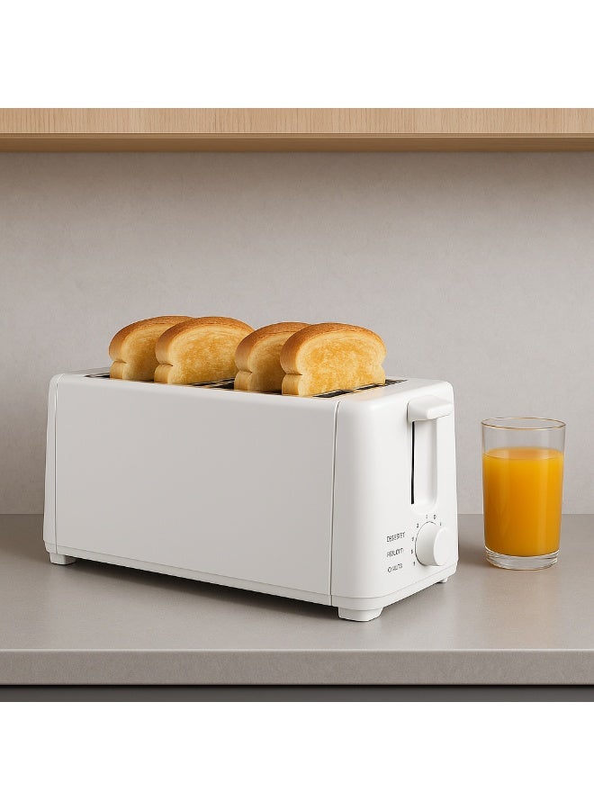 هوم ماستر محمصة خبز كهربائية عائلية بقدرة 1200 واط – تصميم عصري لأربع شرائح  توست كبيرة مع تحكم بدرجات التحميص ووظائف الإذابة وإعادة التسخين والإلغاء HM-401 - Image 4