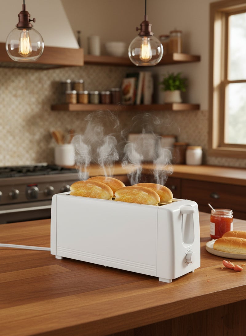 هوم ماستر محمصة خبز كهربائية عائلية بقدرة 1200 واط – تصميم عصري لأربع شرائح  توست كبيرة مع تحكم بدرجات التحميص ووظائف الإذابة وإعادة التسخين والإلغاء HM-401 - Image 2