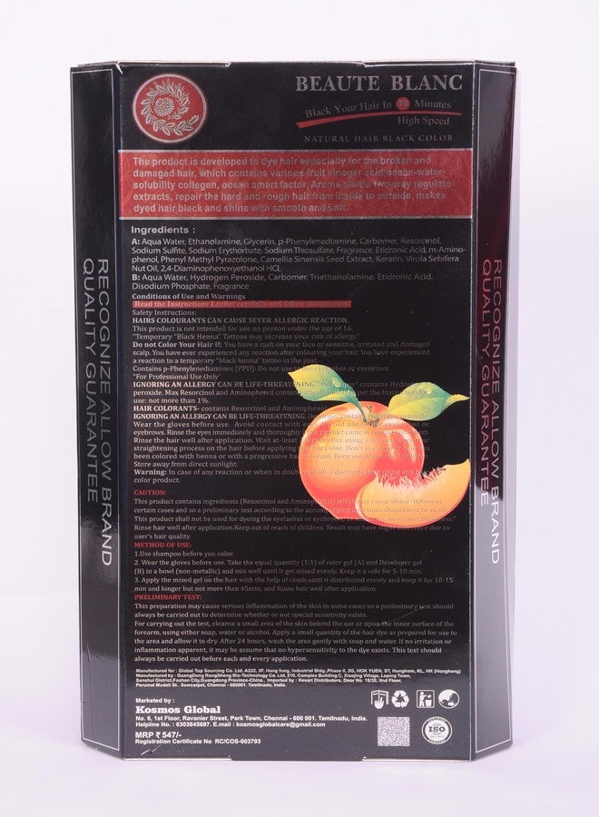 BEAUTE BLANC Fruit Vinegar Hair Dye for Men, Women, Natural Color Dye (Black) 1000 ml - Image 2