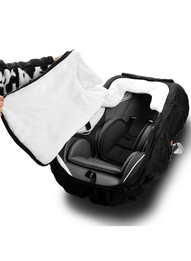 Vaxaape Baby Car Seat Cover,Car Seat Covers for Babies,Winter Protector,Universal Winter Car Seat Cover for Infant Boys Girls,Warm and Cozy,Car Seat Covers for Infant Car Seat(Black) - Image 5