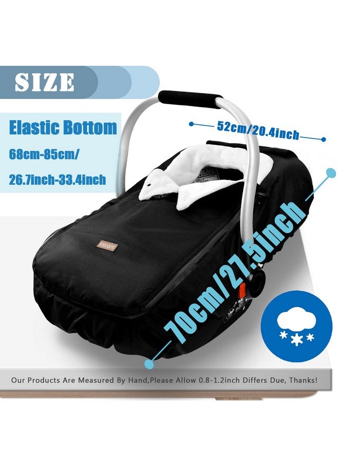 Vaxaape Baby Car Seat Cover,Car Seat Covers for Babies,Winter Protector,Universal Winter Car Seat Cover for Infant Boys Girls,Warm and Cozy,Car Seat Covers for Infant Car Seat(Black) - Image 3