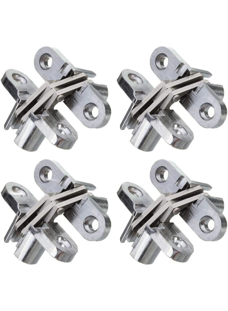 Cobest 2 Pairs Hidden Cabinet Hinge, for Stainless Steel Invisible Door, with Screws for Cabinet Furniture Drawer Window, Leaf Height 1-3/4'' - Image 1