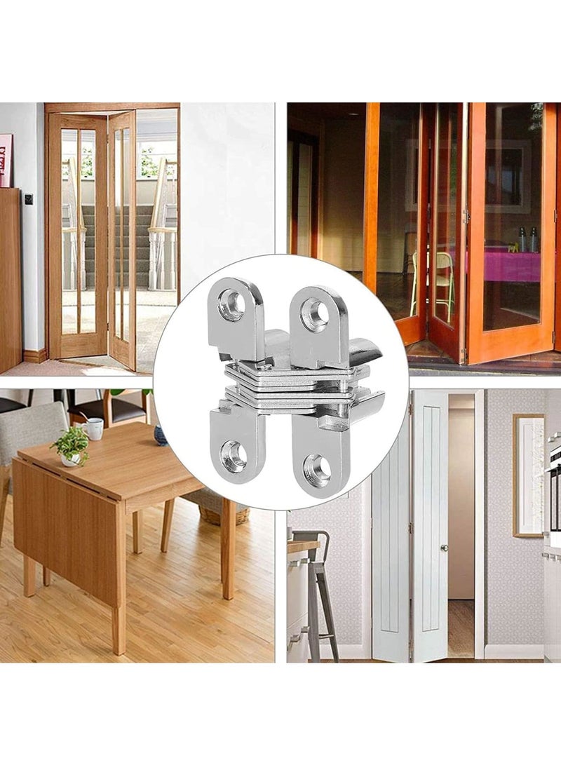 Cobest 2 Pairs Hidden Cabinet Hinge, for Stainless Steel Invisible Door, with Screws for Cabinet Furniture Drawer Window, Leaf Height 1-3/4'' - Image 5